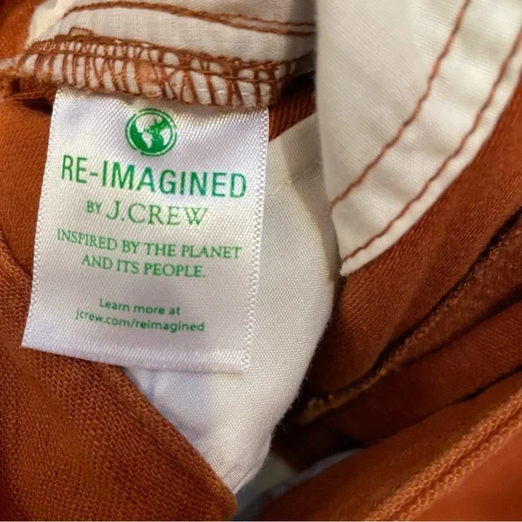 J. Crew Re-Imagined Pants Garment Dyed Foundry Chinos Women 12 Rust Sailor Boho - Picture 5 of 9